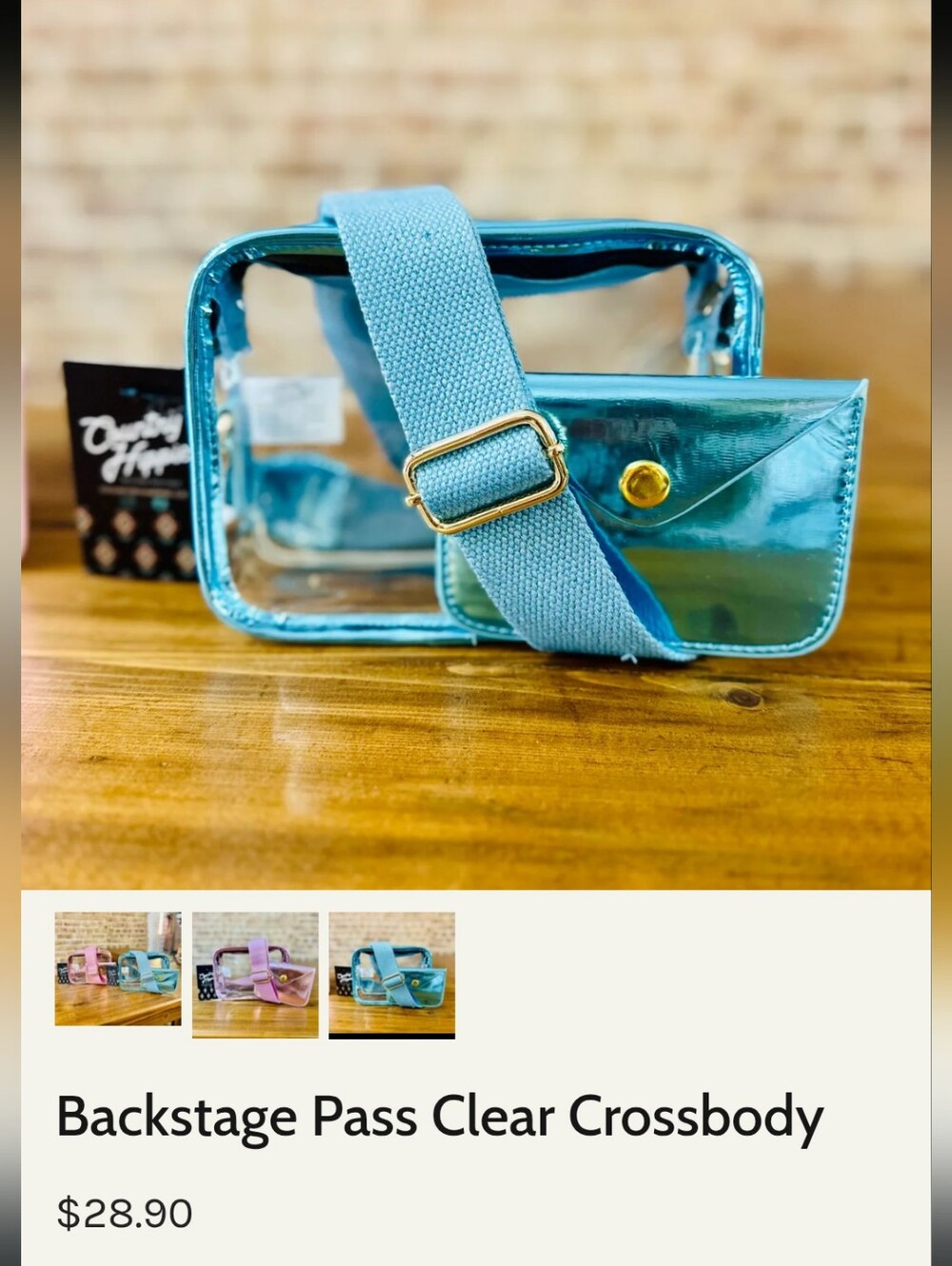 🆕 Blue Clear Game Day Crossbody Shoulder Bag With Adjustable Strap Transparent